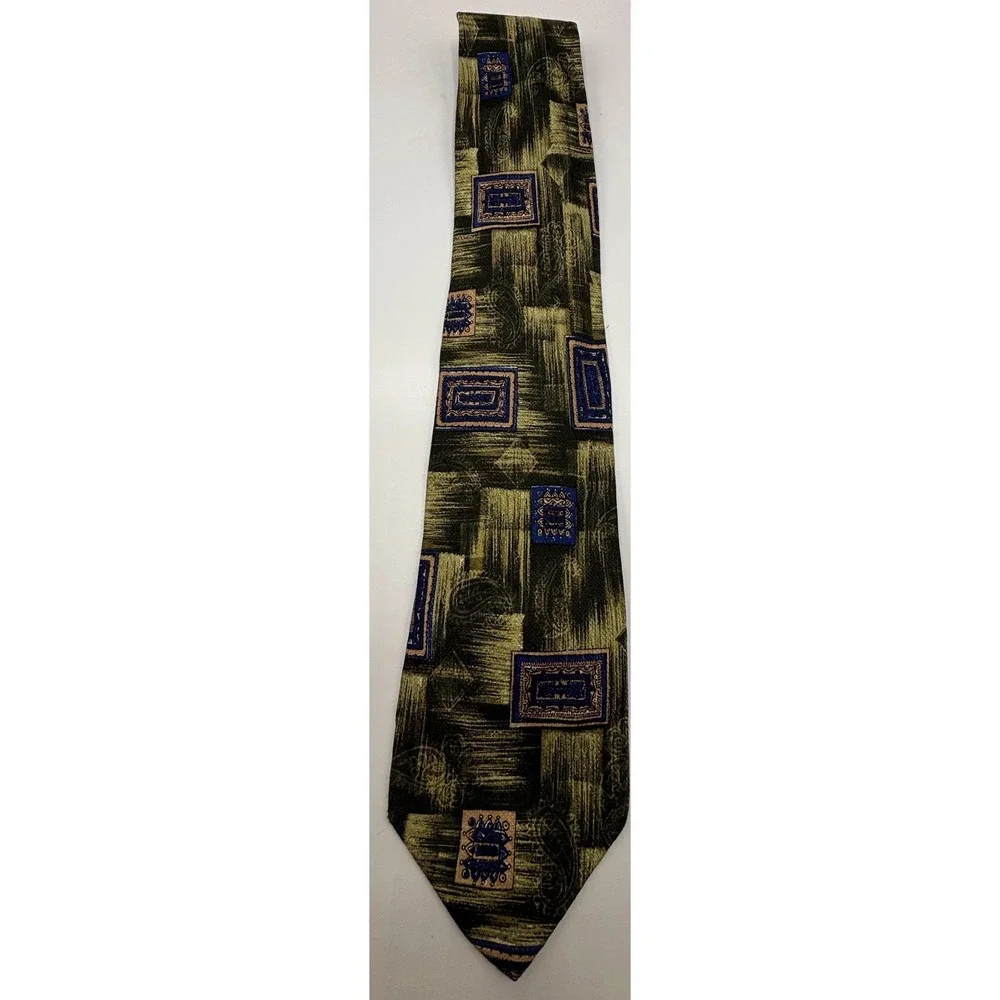Nino Mori Made in Italy Abstract Geometric Silk Designer Necktie